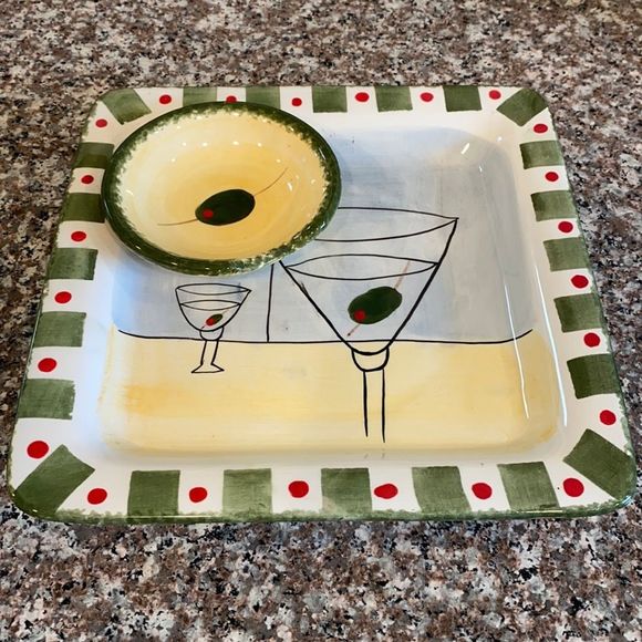Other - Ceramic Martini Happy Hour plate